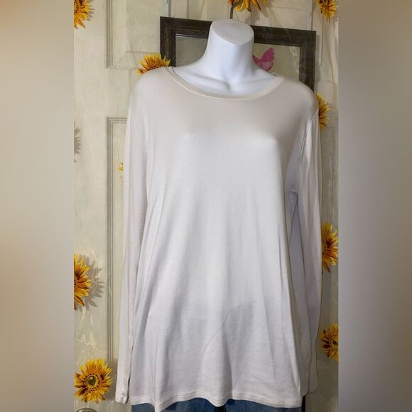 Merona White Long Sleeve Tee (XXL) LS-29 - Picture 3 of 6